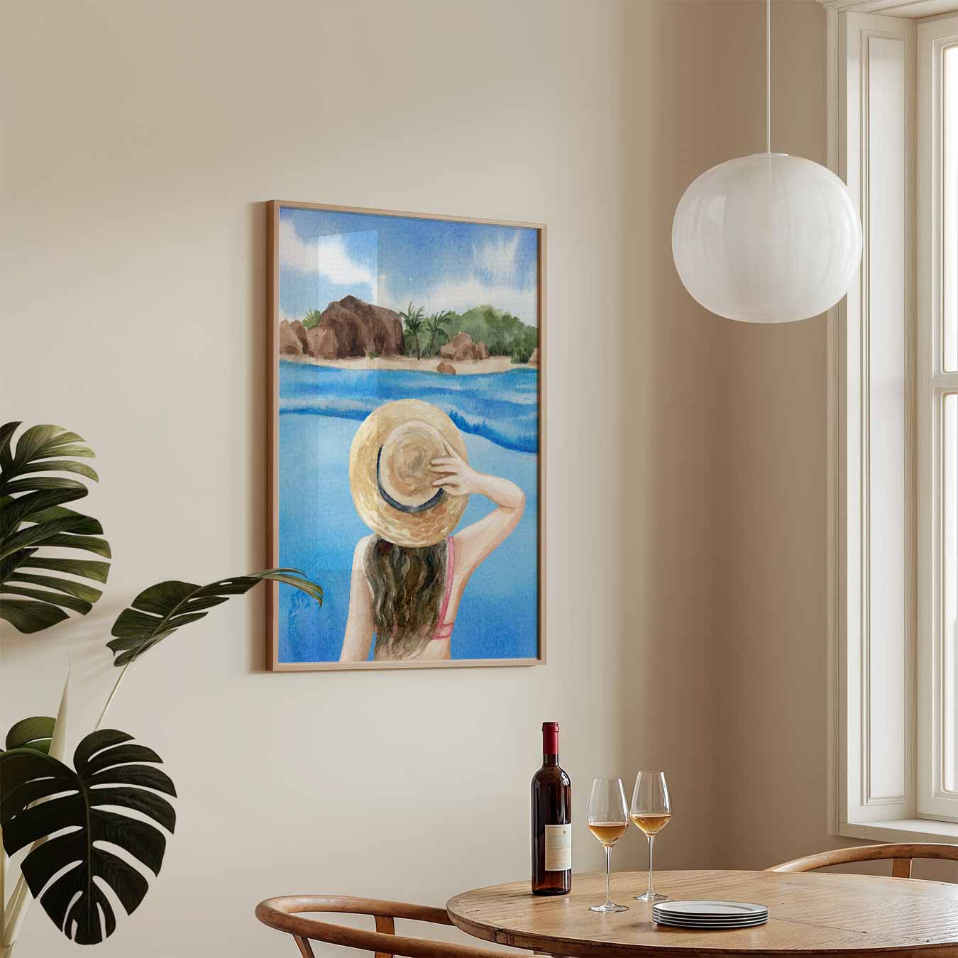 Vrouw bij Zee Poster-WallArtistic
