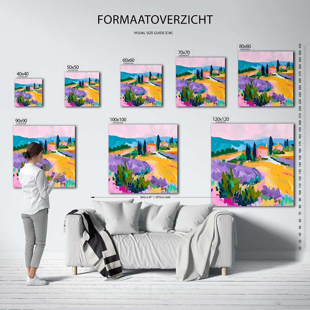Kleurrijk landschap Kunstwerk