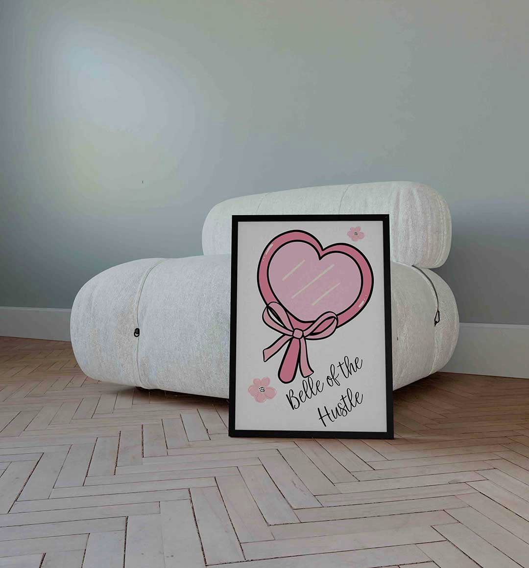 Roze hart met strik Poster
