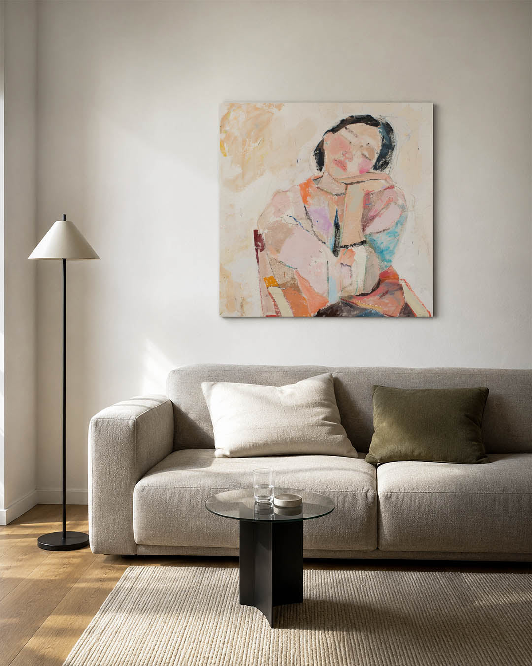 Dromerige portretstudie Kunstwerk
