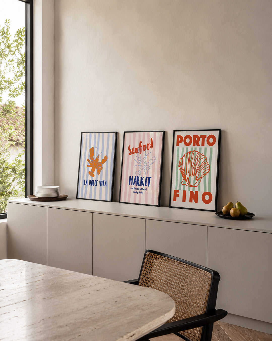 Lobster en strepen Posterset
