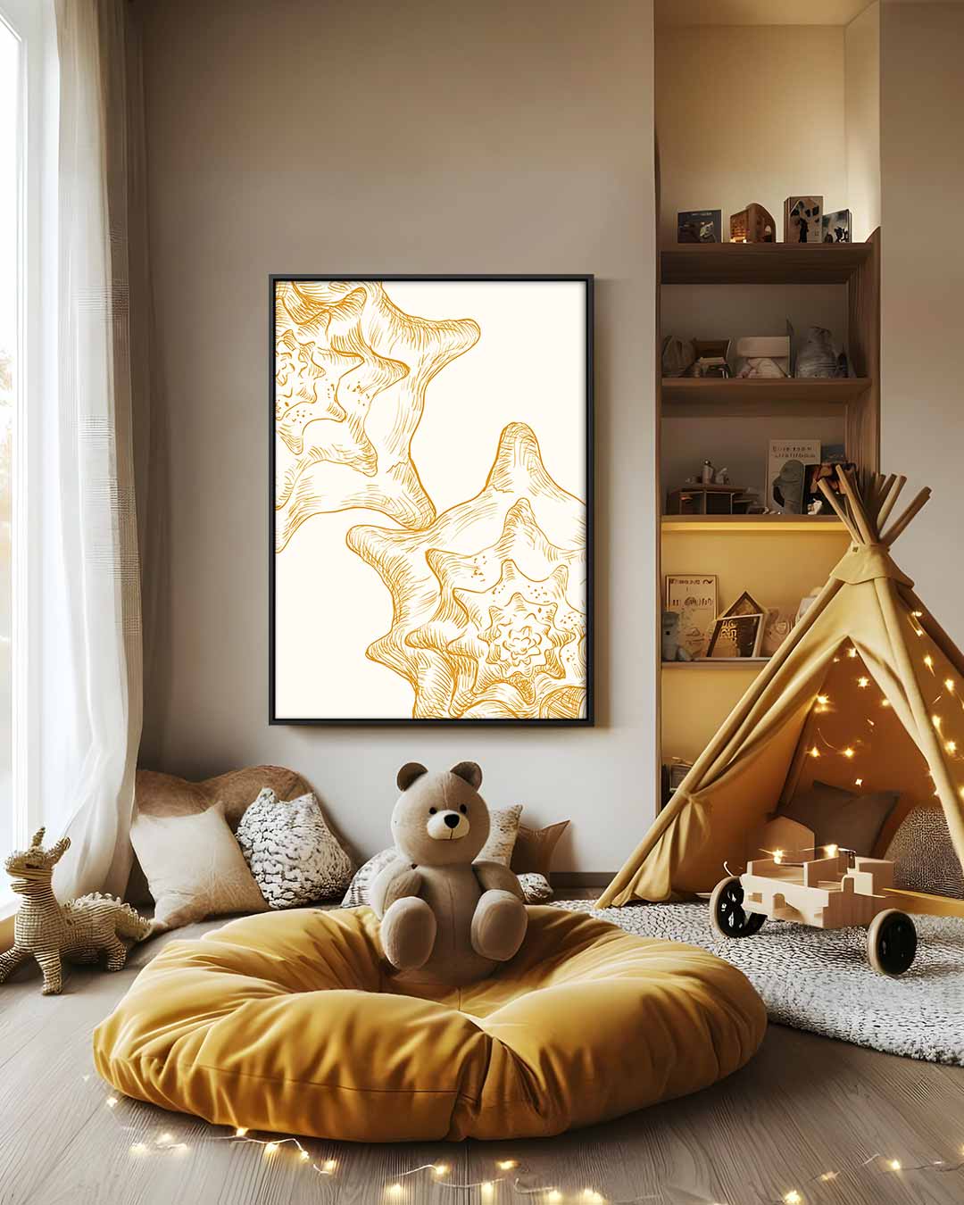 Sterrenpatroon Illustratie Kunstwerk-canvas-dibond-plexiglas-wanddecoratie-WallArtistic