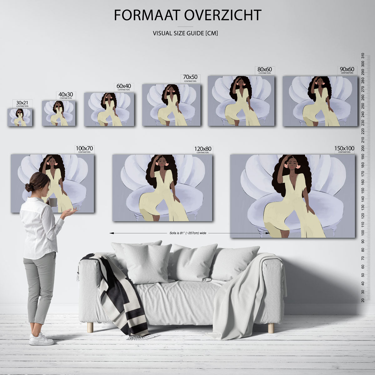 Vrouw op schelpstoel Poster