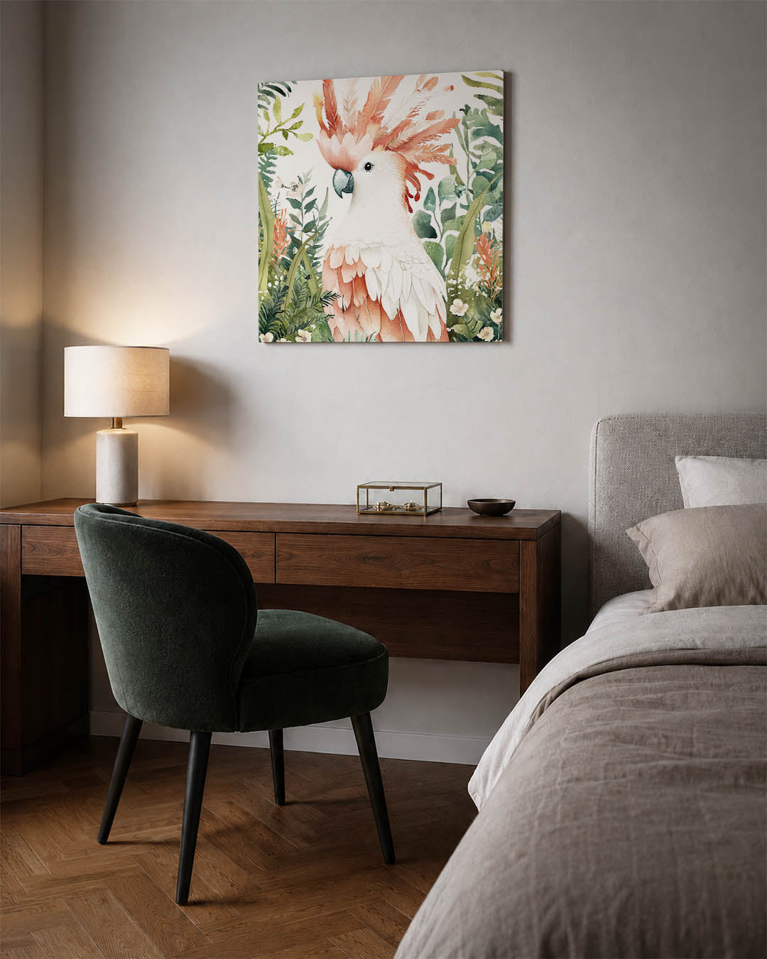 Vrolijke papegaai Kunstwerk
