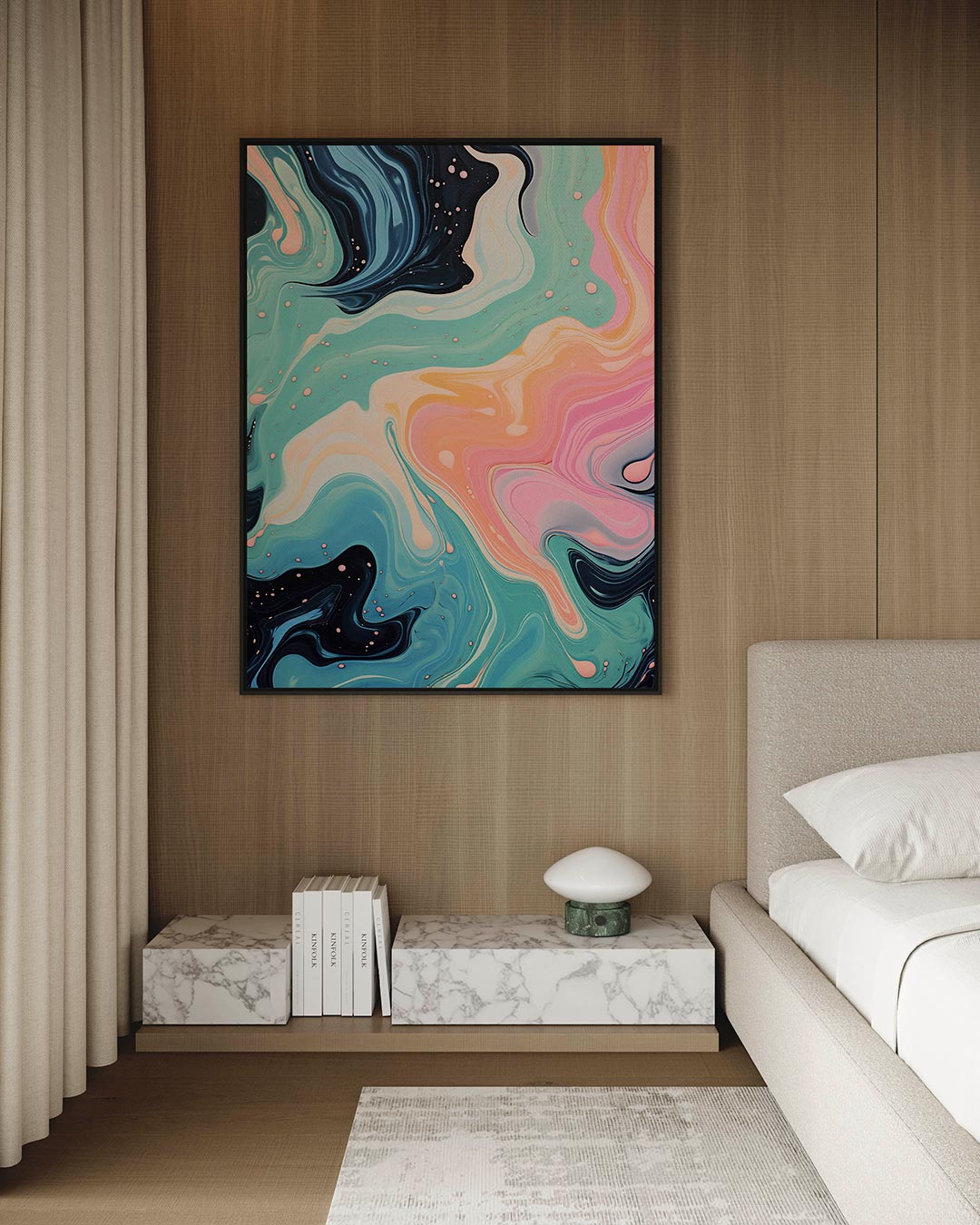 Vloeiende kleurencompositie Kunstwerk