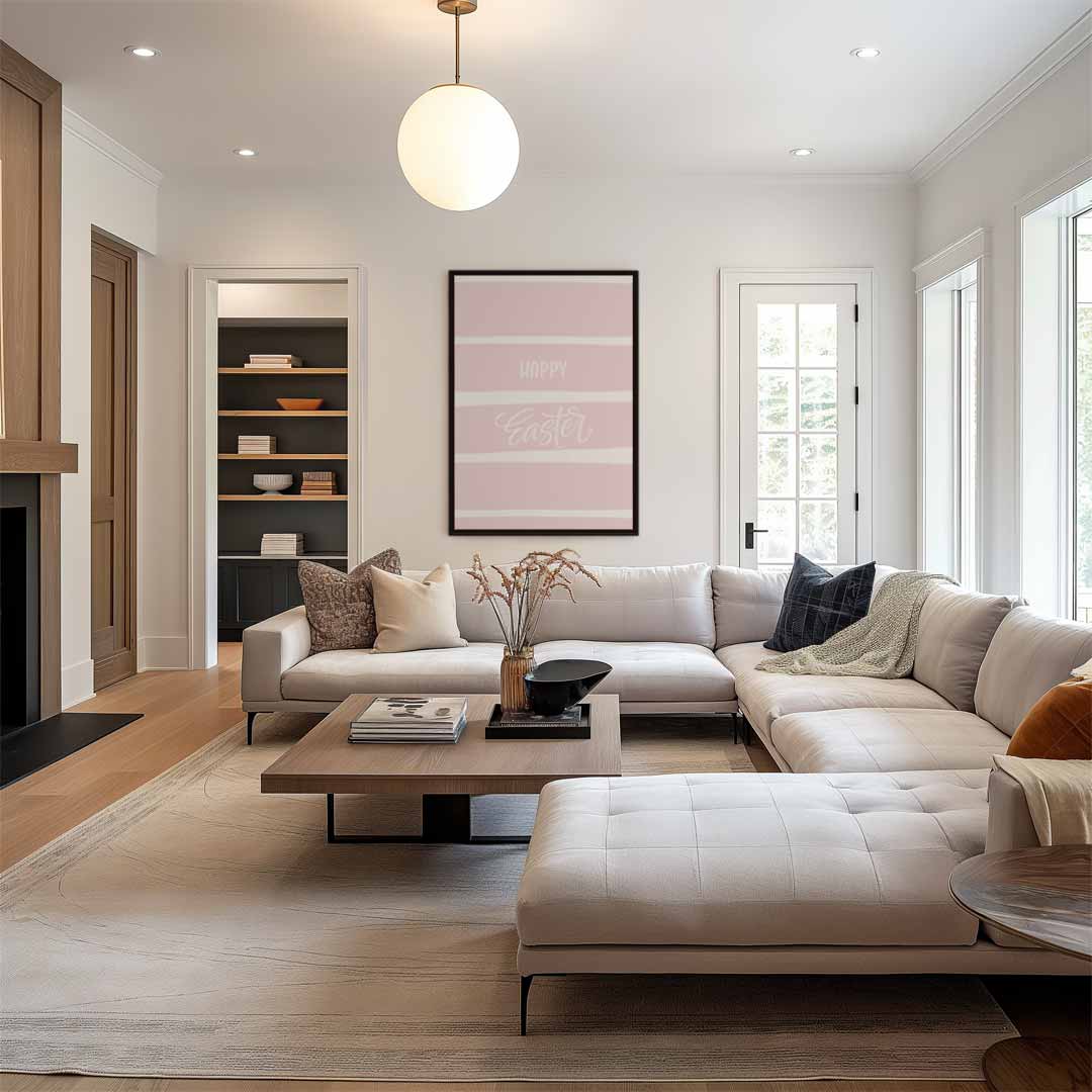 Vrolijk Pasen Retro Stijl Poster Kunstwerk-canvas-dibond-plexiglas-wanddecoratie-WallArtistic