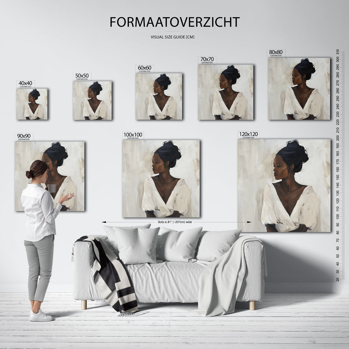 Vrouw met opgestoken haar Poster