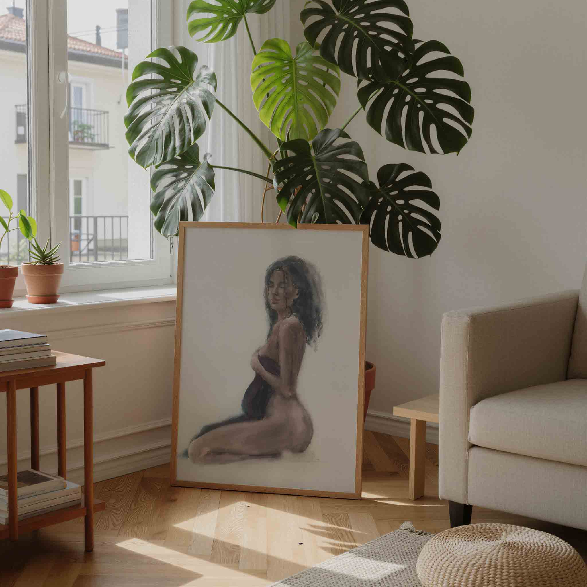 Zittende vrouw Poster