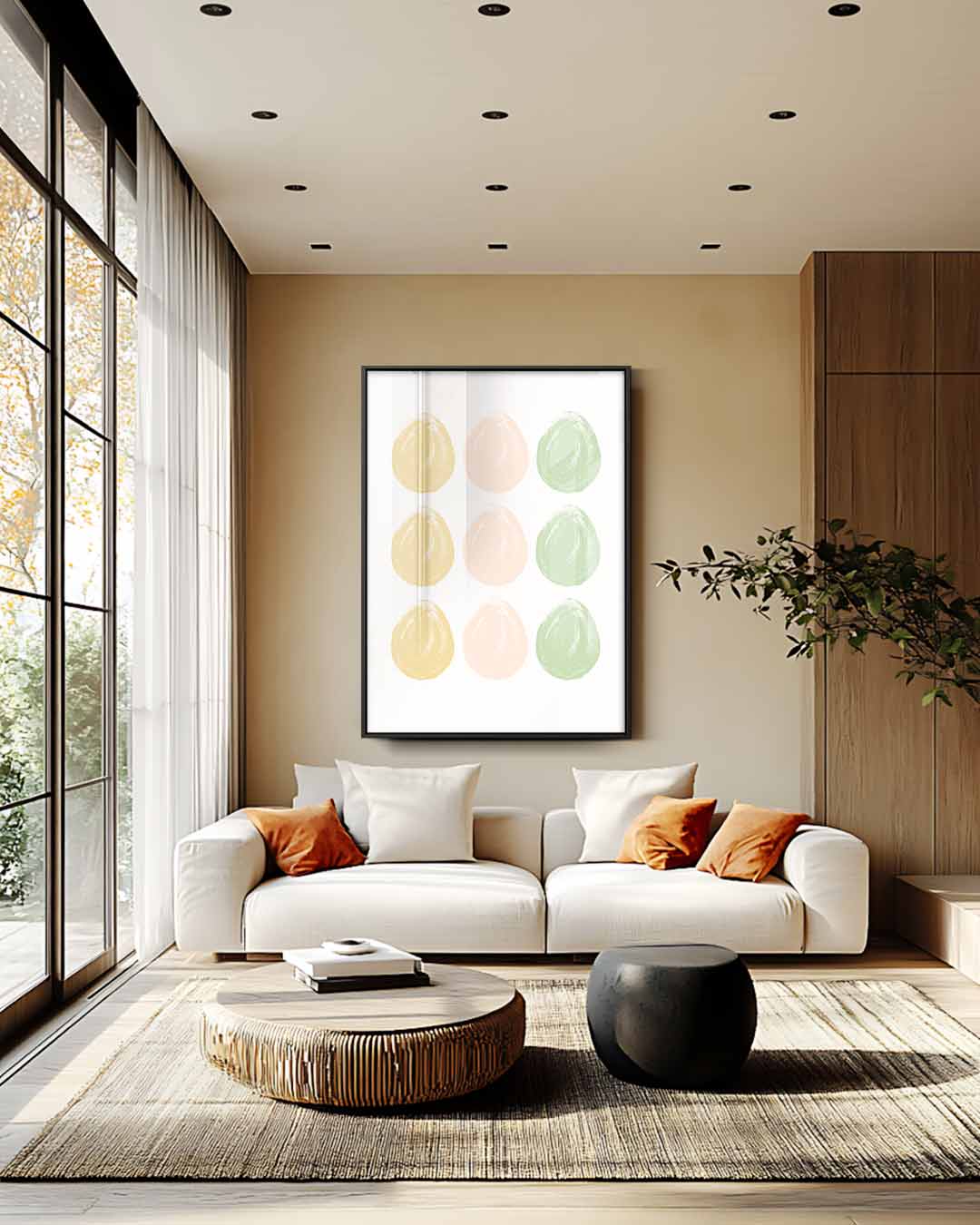 Pastel Cirkel Compositie Kunstwerk-canvas-dibond-plexiglas-wanddecoratie-WallArtistic