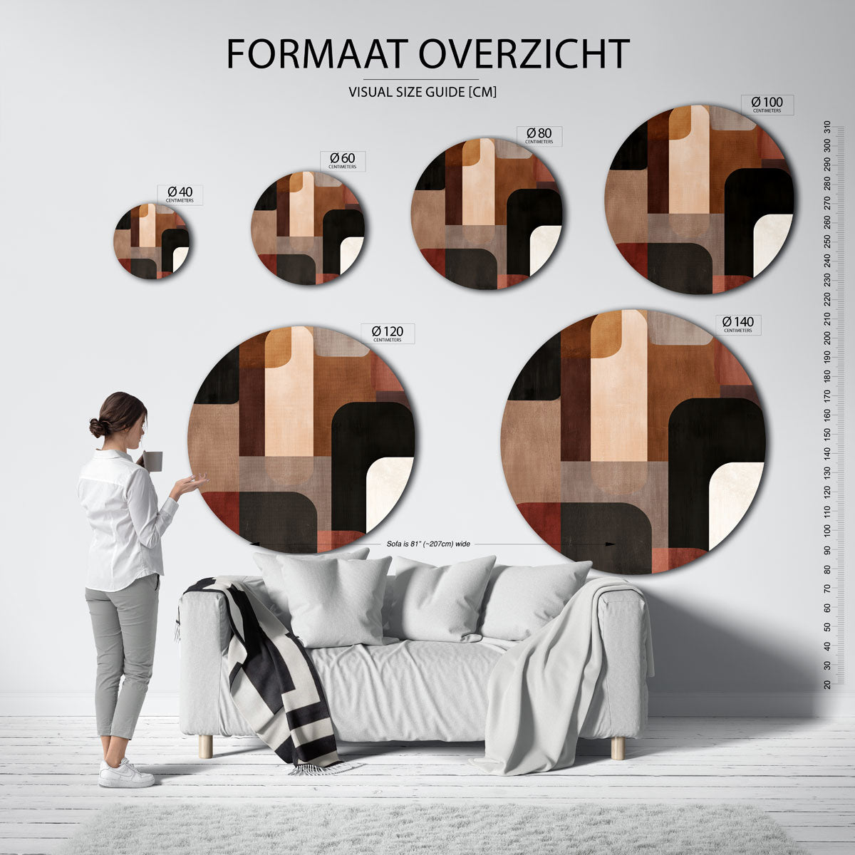 Abstracte vormen Muurcirkel