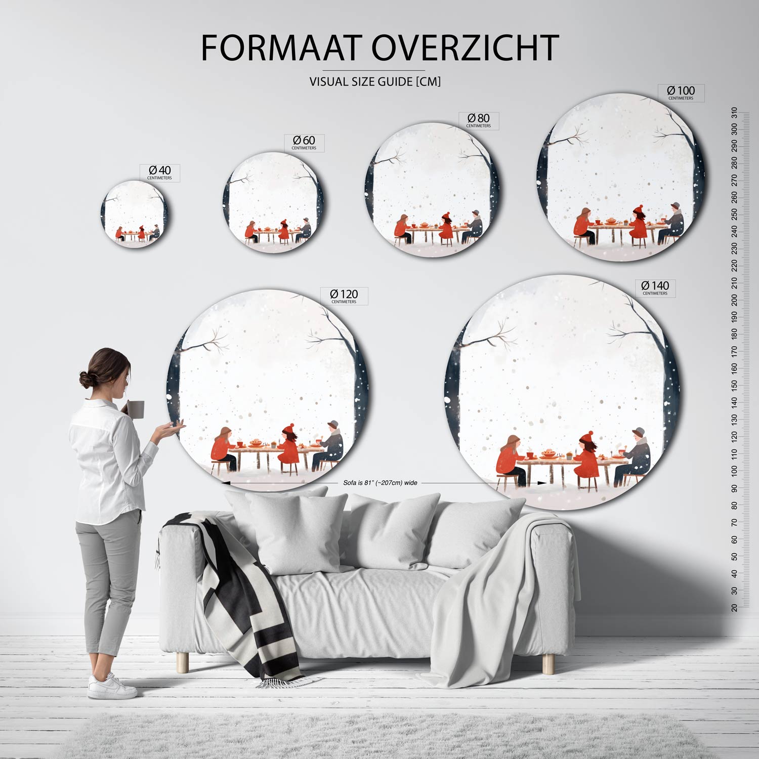 Winterse tafelscene Muurcirkel