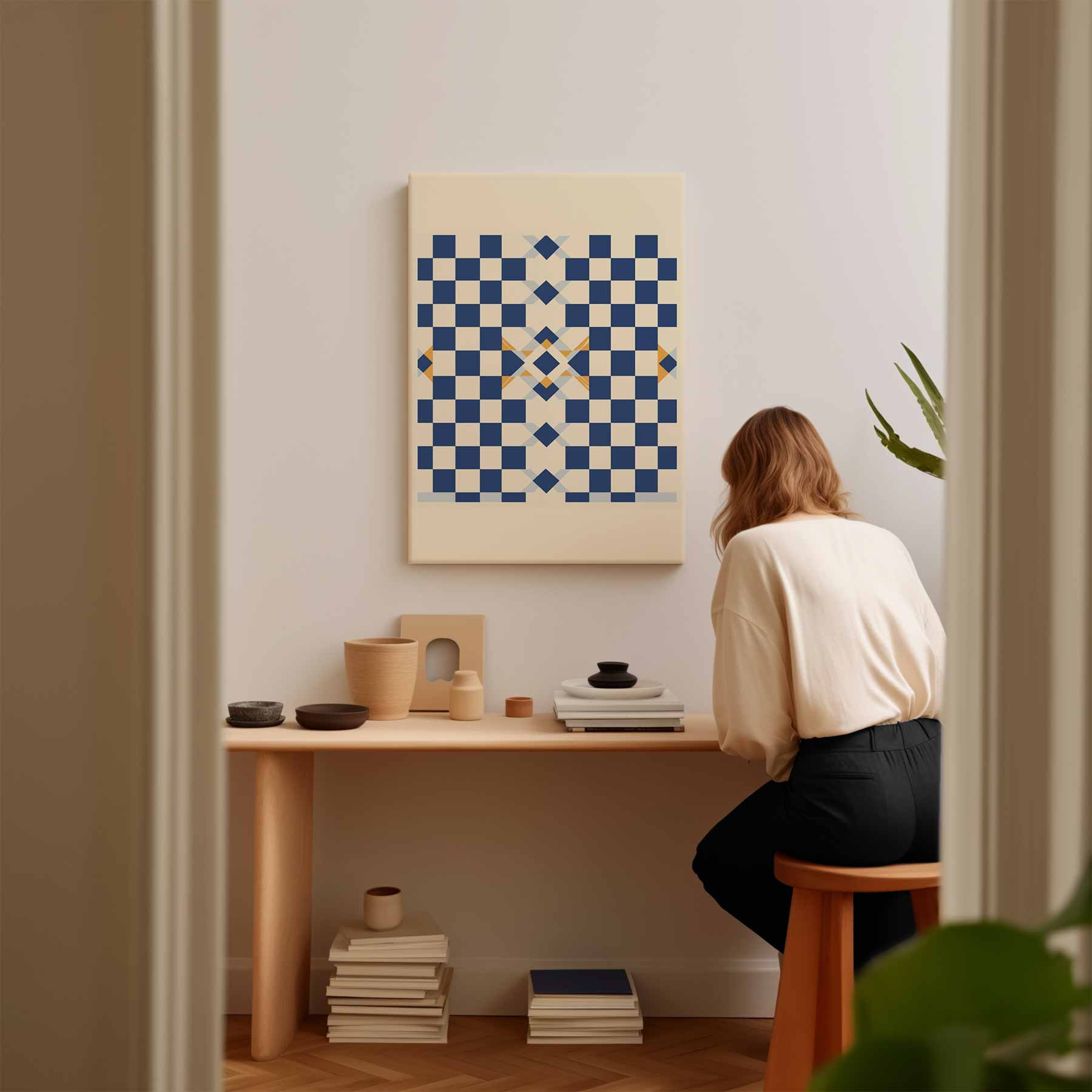 Geometrisch Schaduwspel Kunstwerk-canvas-dibond-plexiglas-wanddecoratie-WallArtistic