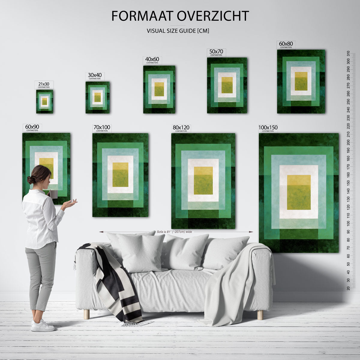 Vierkante lagen Poster