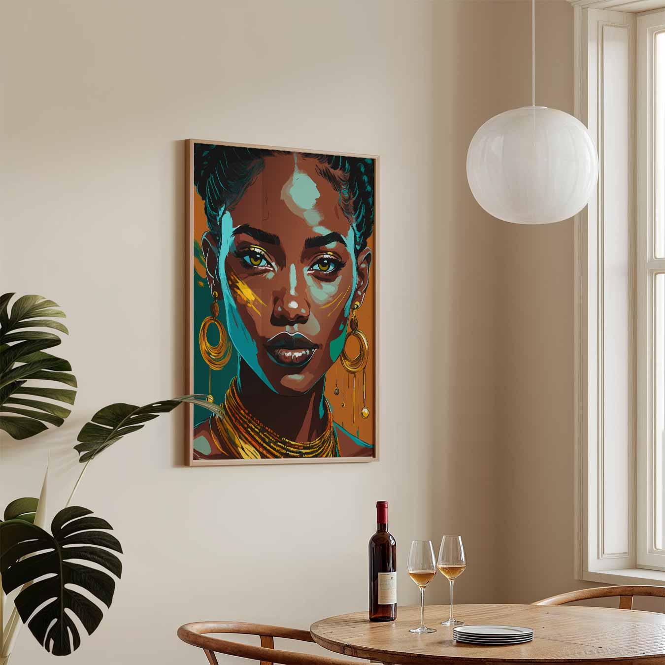 Expressieve Vrouwelijke Kracht Poster-WallArtistic
