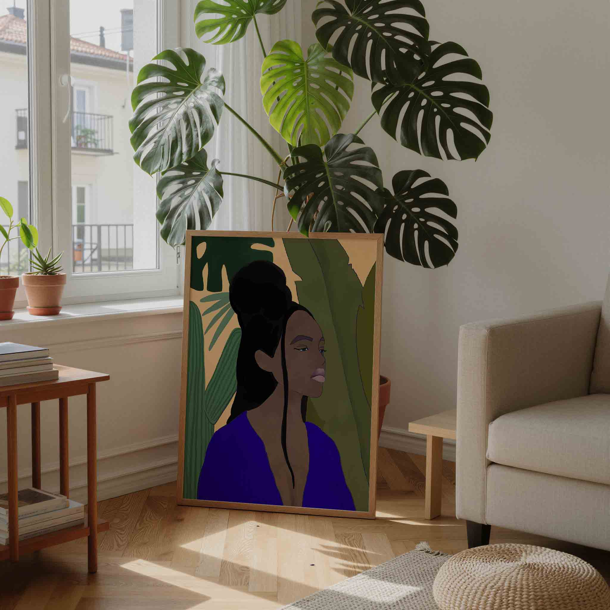 Vrouw met planten Poster