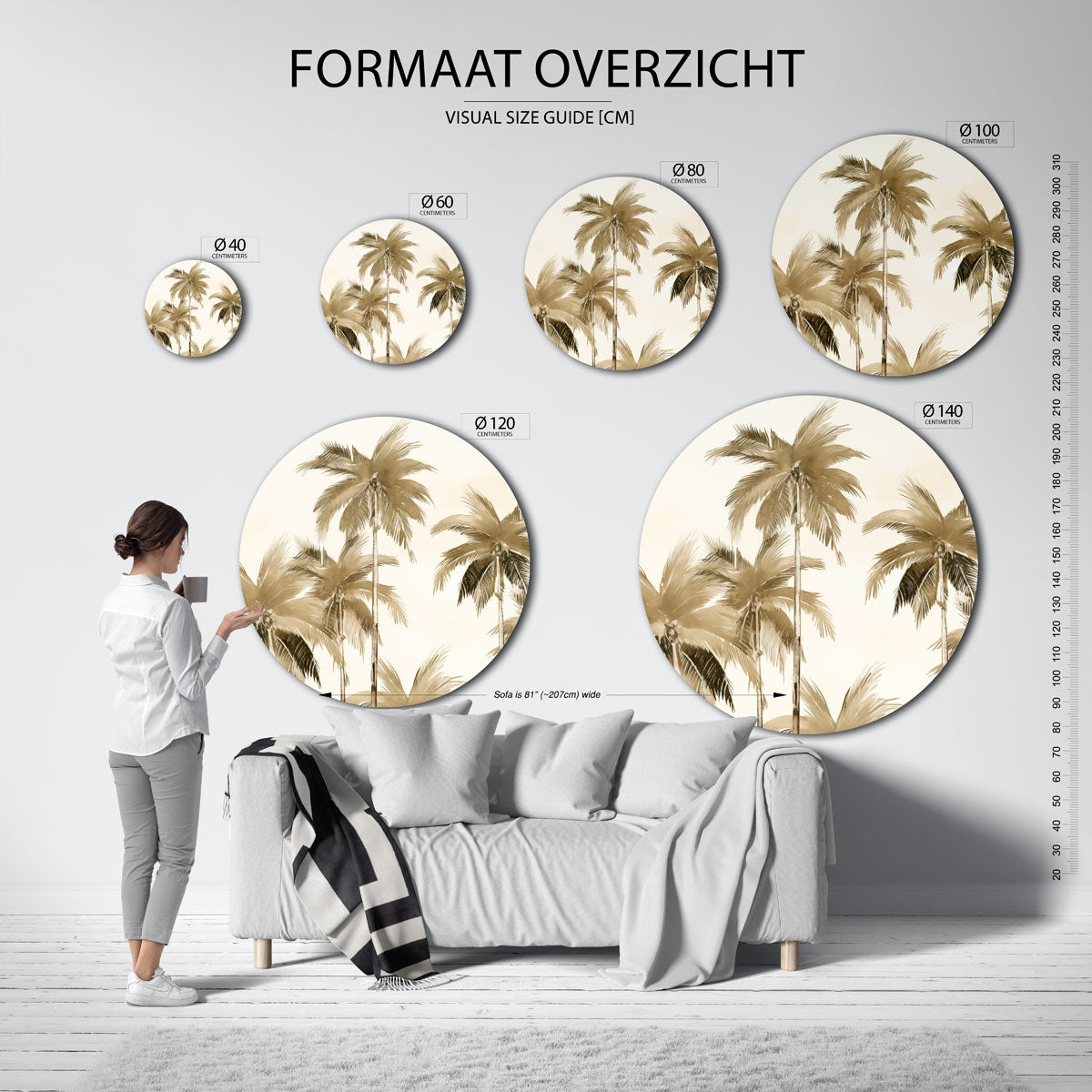 Palmbomen Muurcirkel