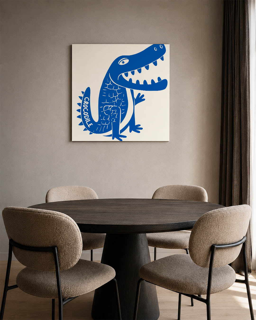 Speelse krokodil illustratie Kunstwerk