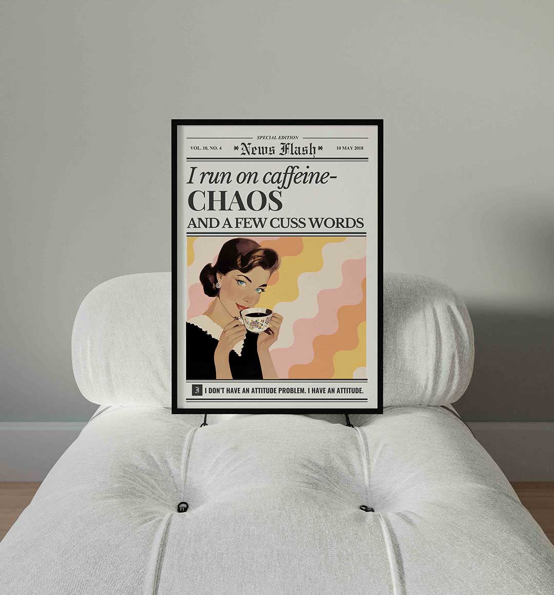 Vrouw met koffiekop Poster