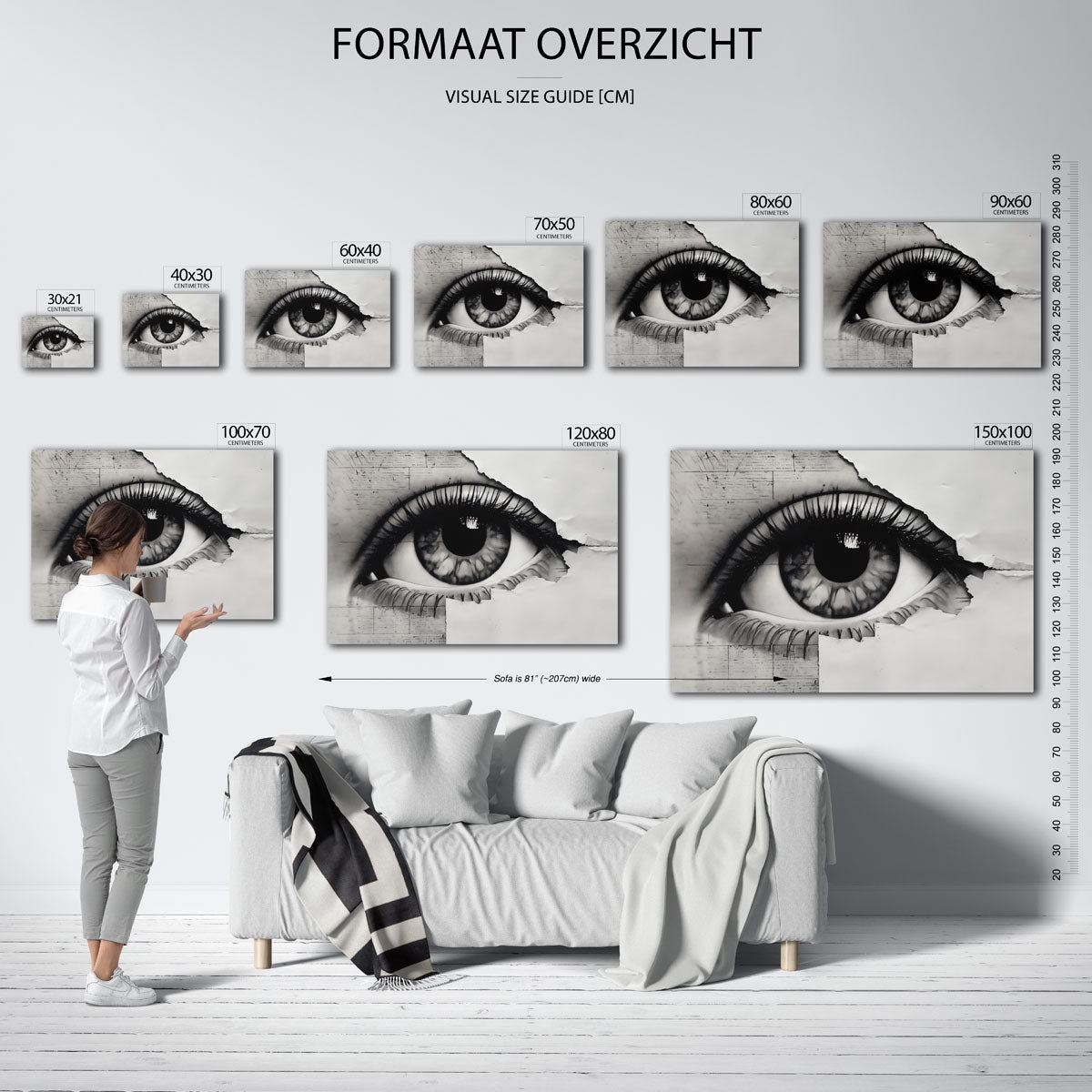 Oog in zwart wit Poster