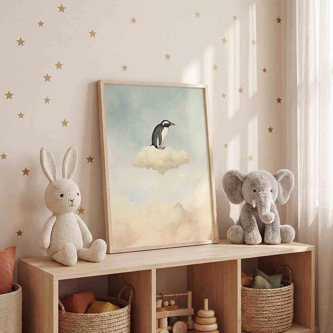 Pinguïn op wolk Poster