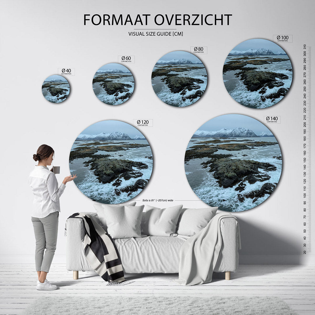 Berglandschap met zee Muurcirkel