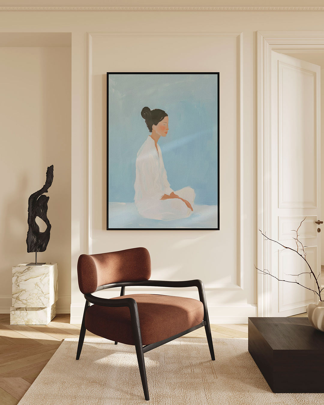 Rustige zittende vrouw Kunstwerk