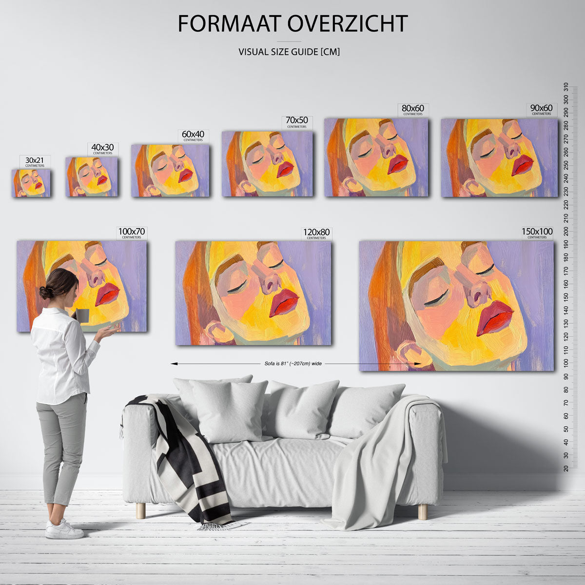 Vrouwelijk gezicht met gesloten ogen Poster