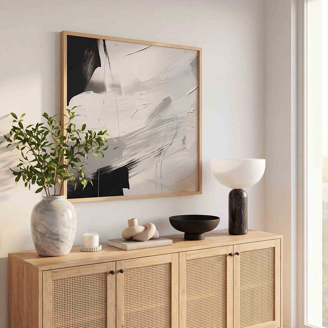 Abstracte zwart en wit Poster