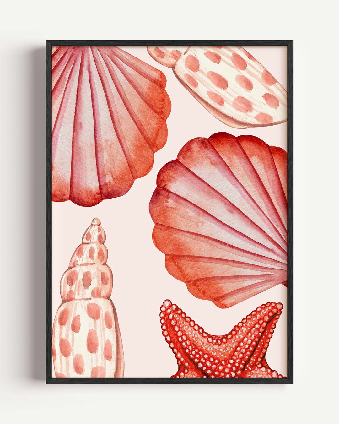 Roze schelpen Poster-WallArtistic