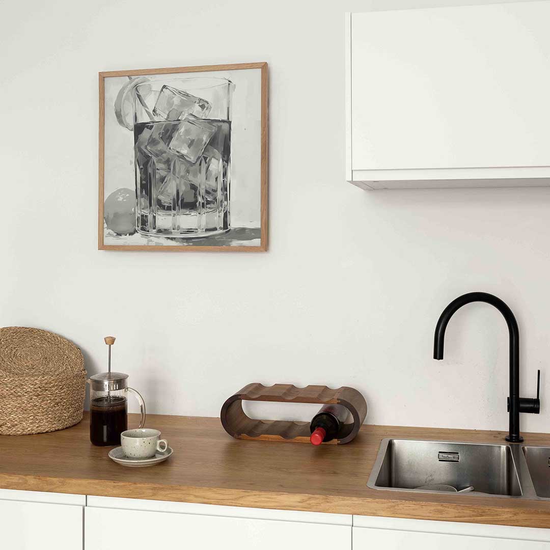 Glas met ijsblokjes Poster