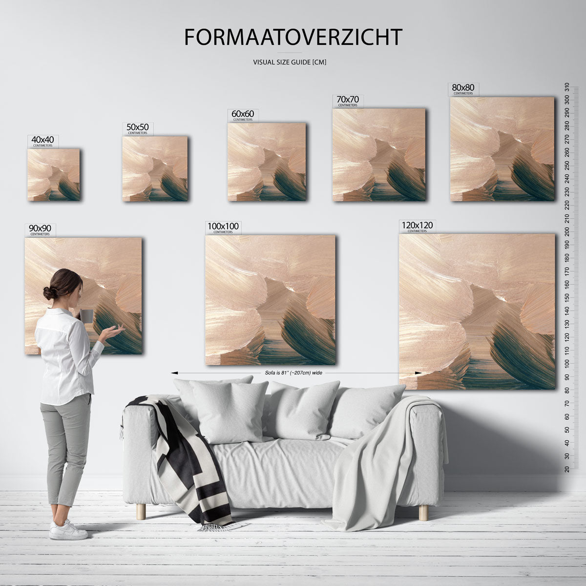 Abstracte penseelstreken Poster