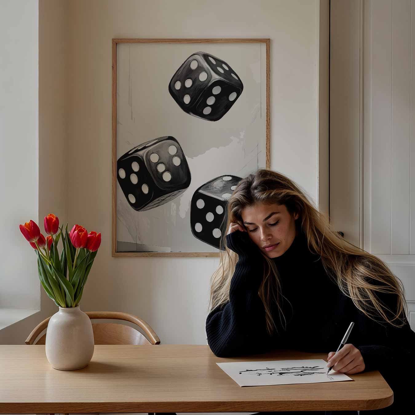 Stijlvolle Dobbelsteen Poster-WallArtistic