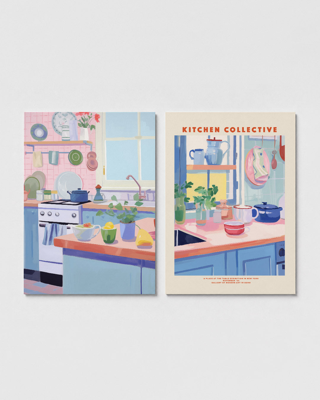 Kleurrijke keukenhoek Posterset
