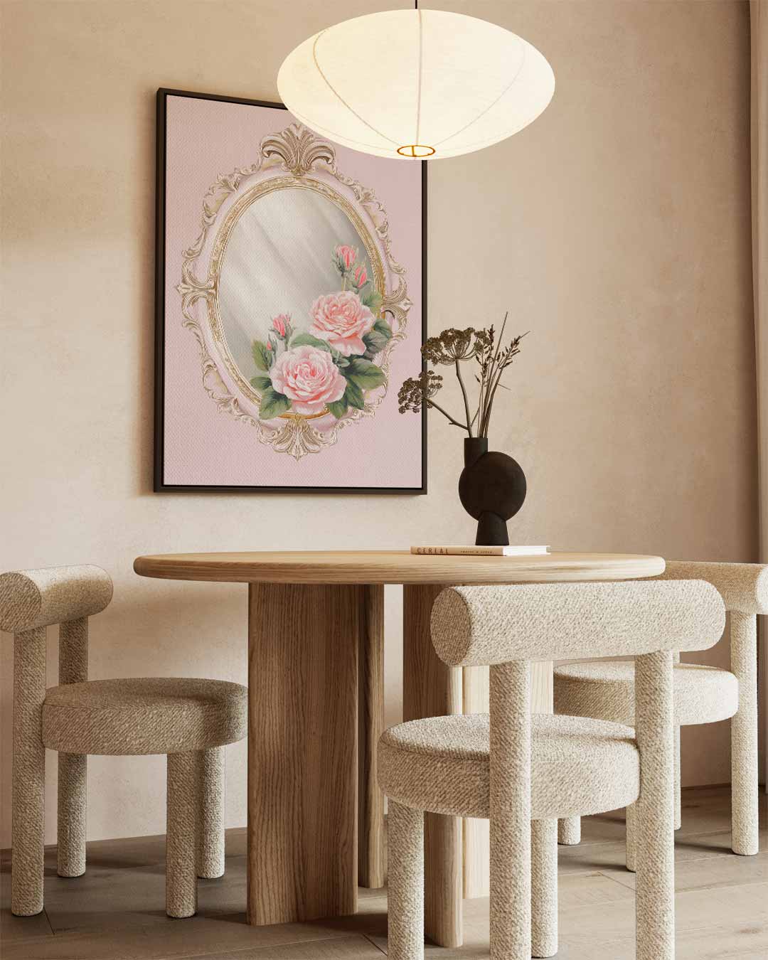 Romantische Rozen Spiegel Kunstwerk-canvas-dibond-plexiglas-wanddecoratie-WallArtistic