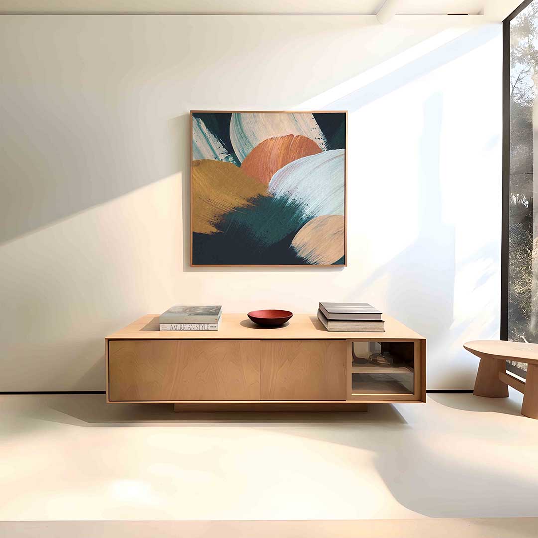 Abstracte penseelstreken Poster