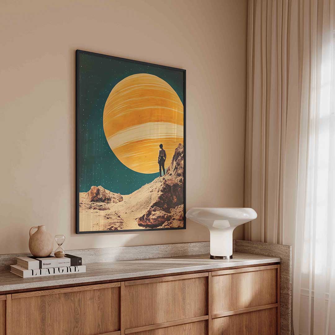 Persoon op planeet Poster