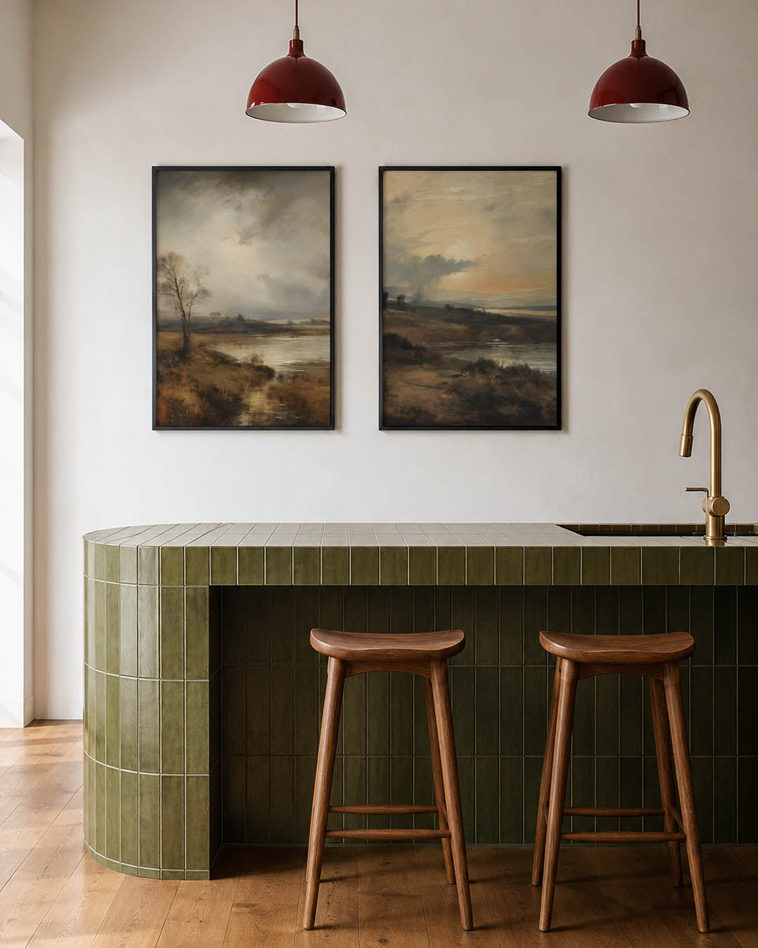 Landschap met reflecties Posterset