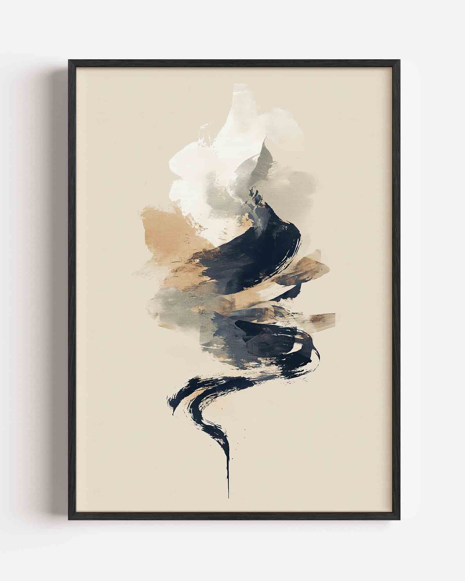 Abstracte penseelstreken Poster