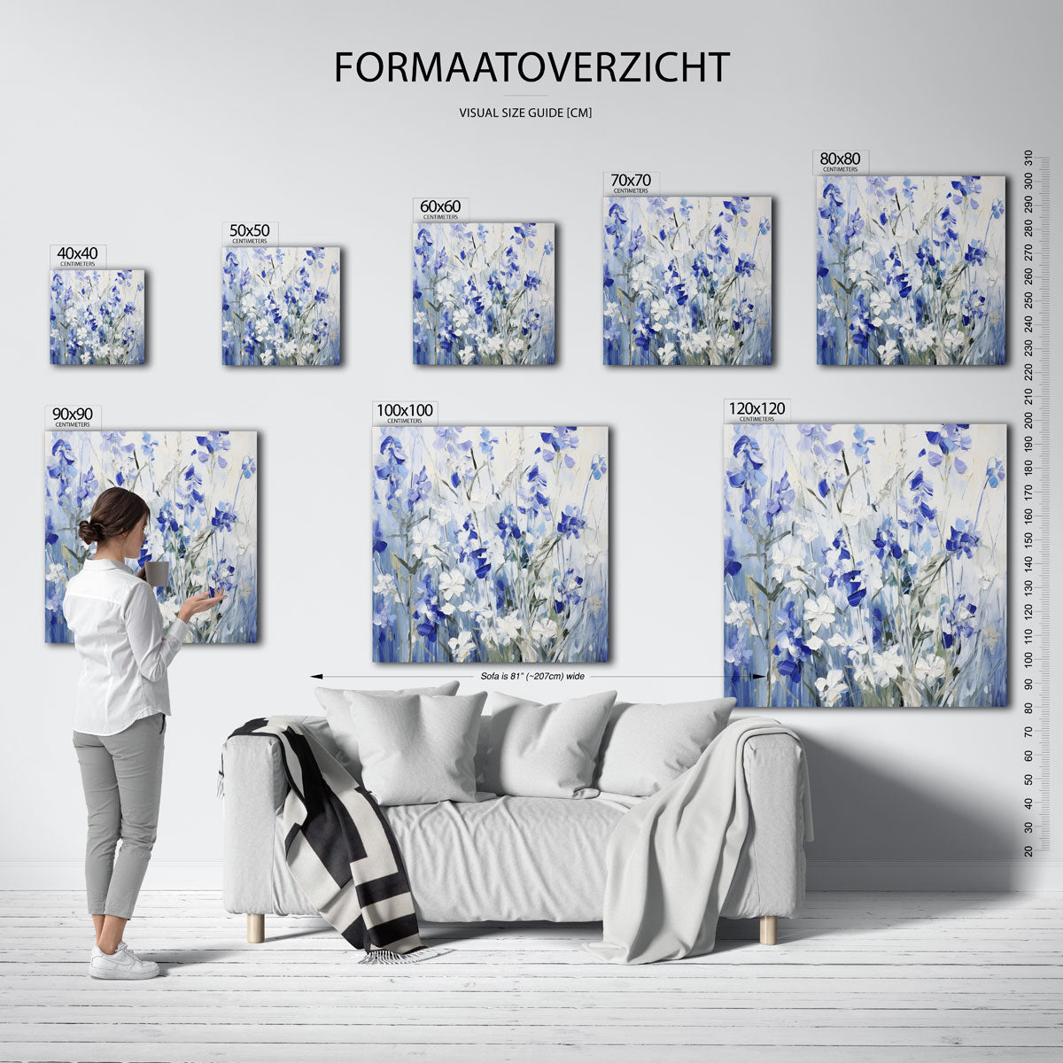 Blauwe bloemen Poster