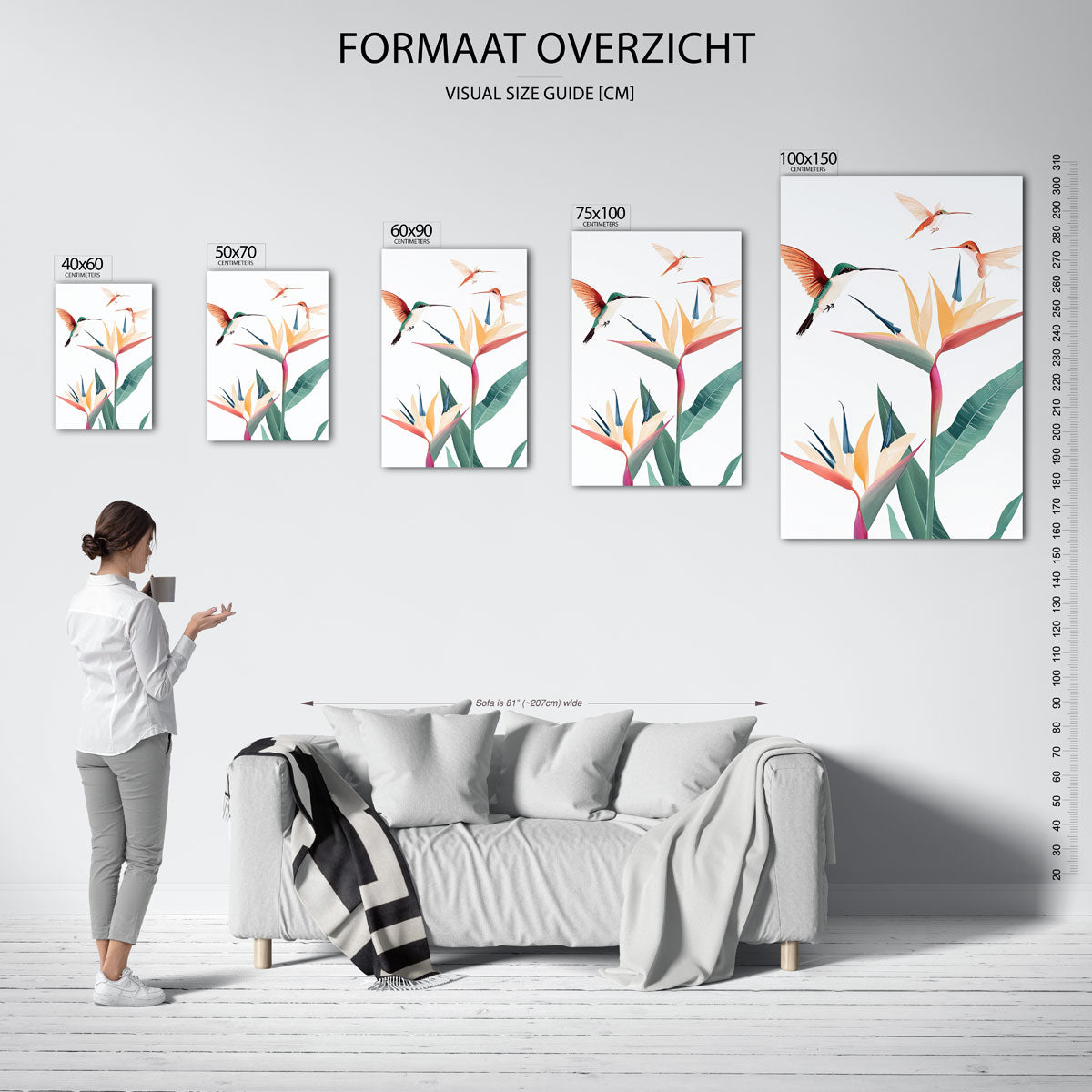 Vogels en bloemen Kunstwerk