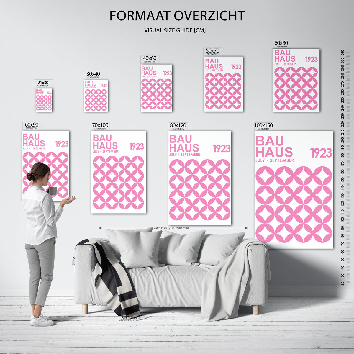 Roze cirkelpatroon Poster