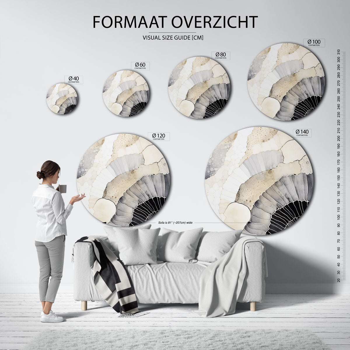 Abstracte vormen Muurcirkel