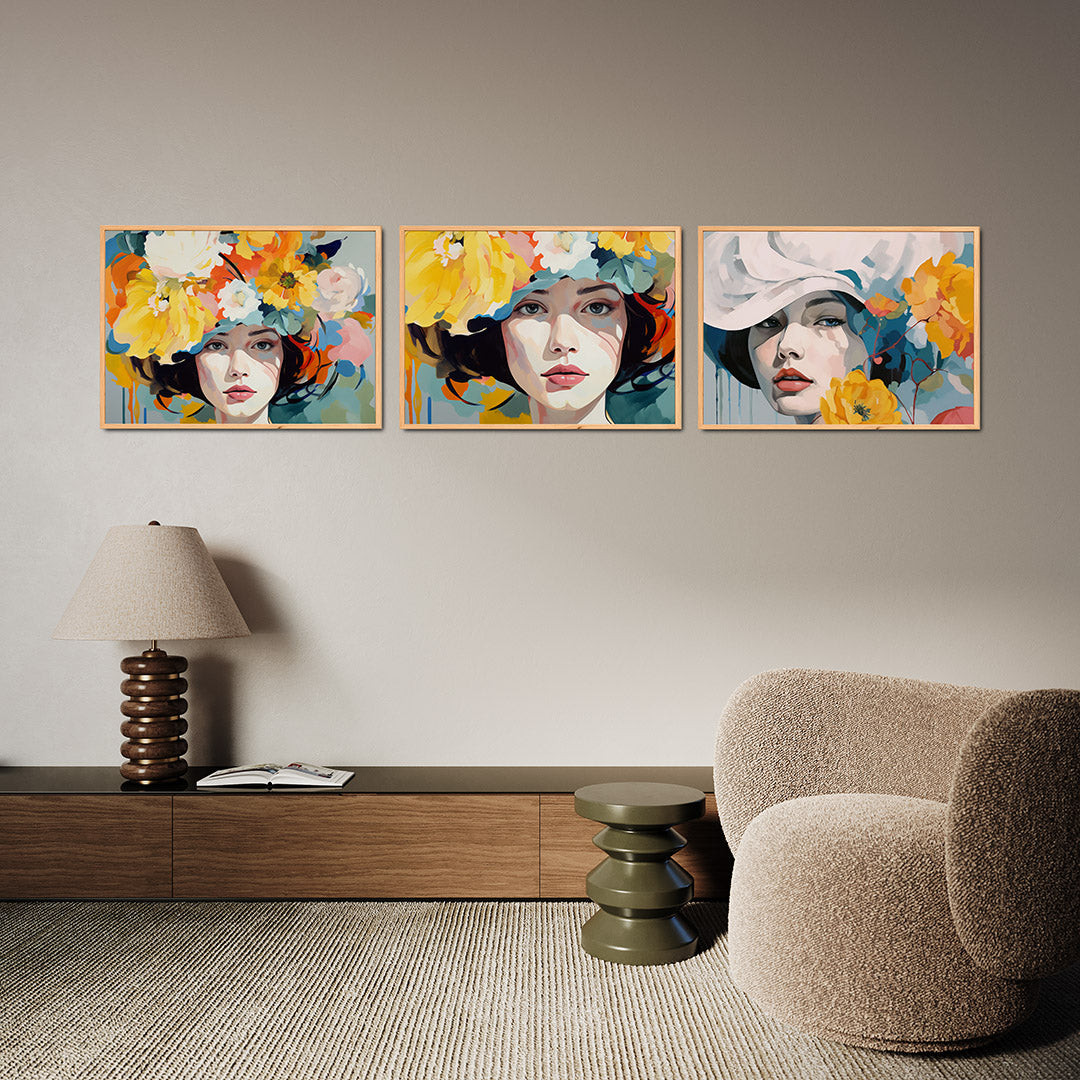 Bloemrijke portretcompositie Posterset