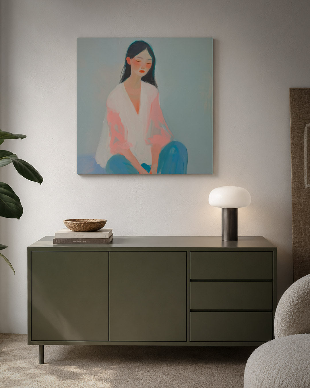 Dromerige vrouw Kunstwerk
