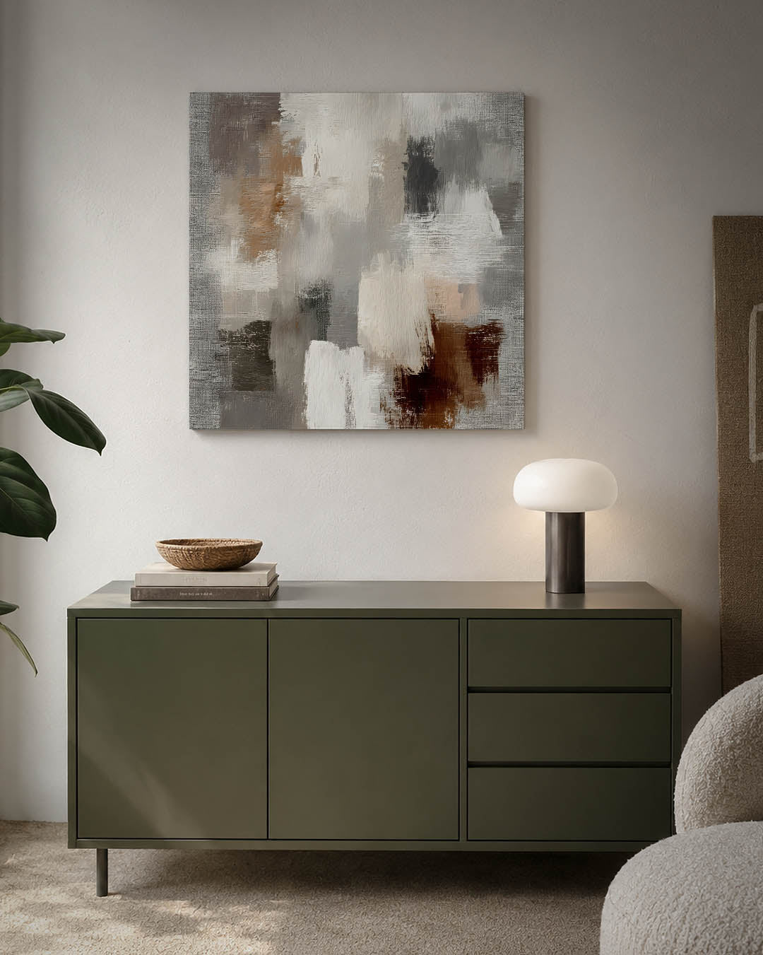 Neutrale kleurenmix Kunstwerk