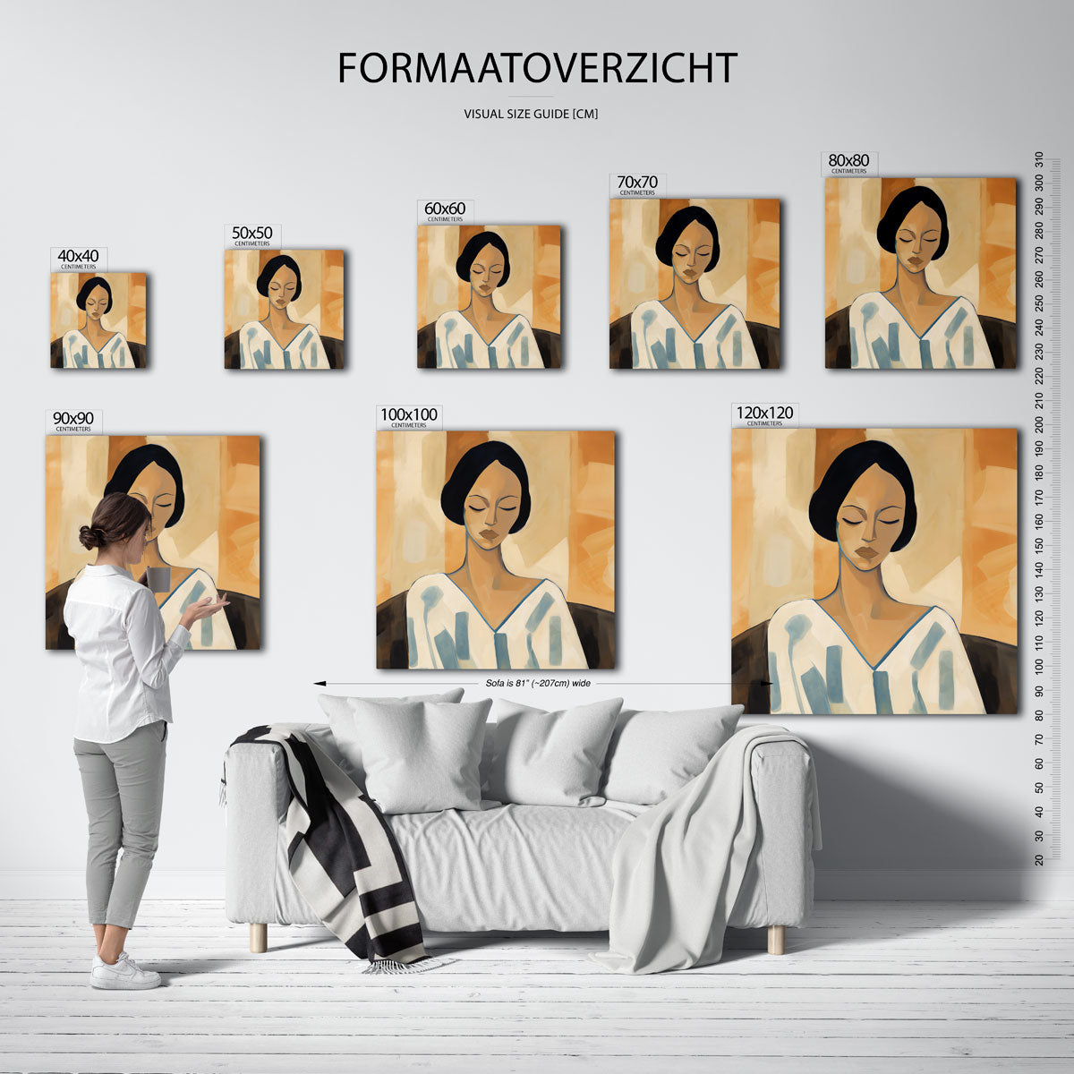 Vrouw met gesloten ogen Poster