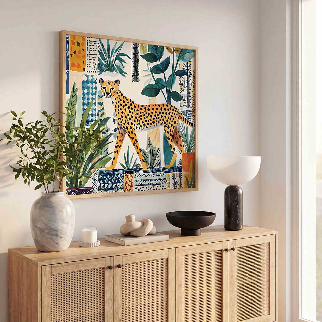 Luipaard en planten Poster