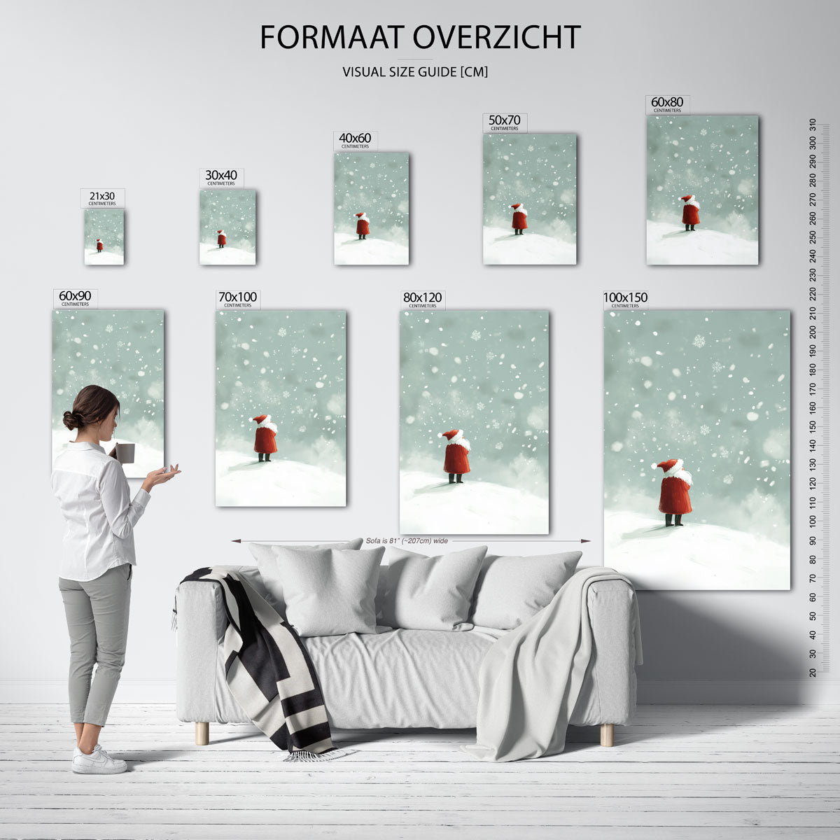 Sneeuwlandschap met figuur Poster