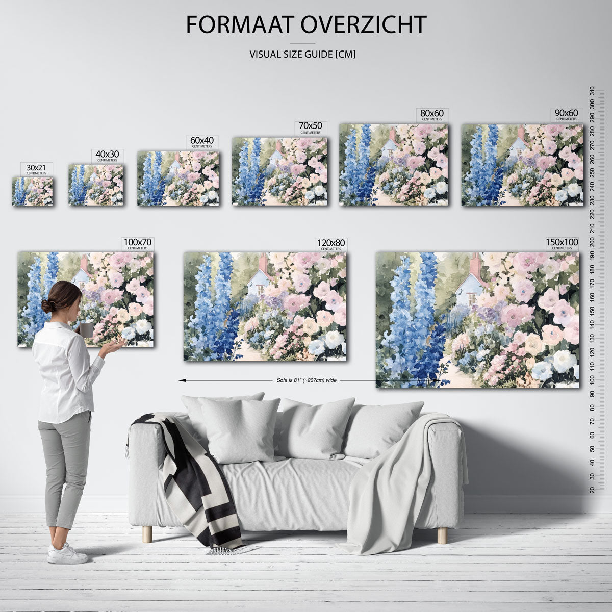 Bloementuin met huisje Poster