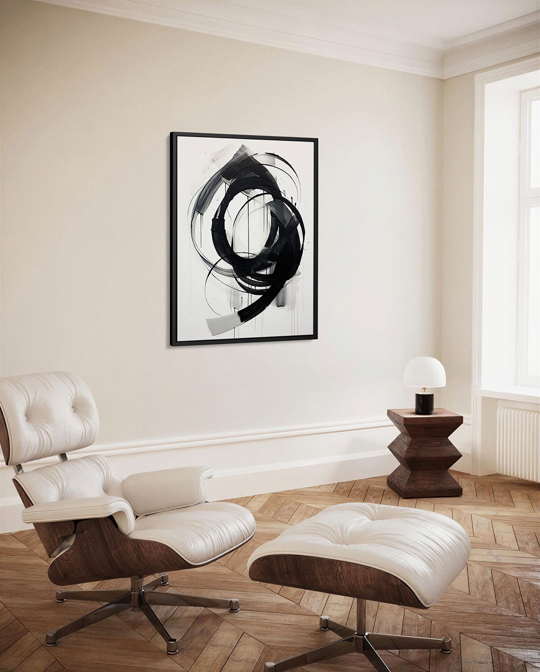 Zwarte cirkels Kunstwerk
